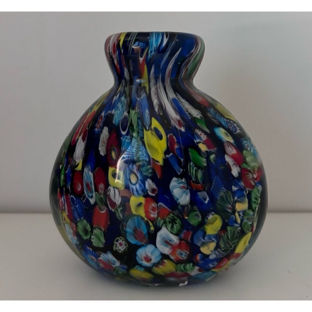 Rare VTG MURANO ART Glass Millefiori Mini Vase